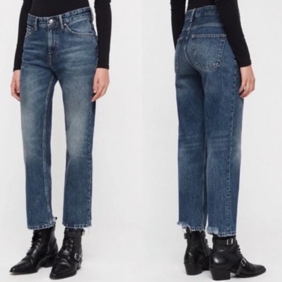 All Saints Denim - All Saints AVA - Straight - High Waist Jeans - Indigo Blue Med/Dark Sz 28 - NWOT